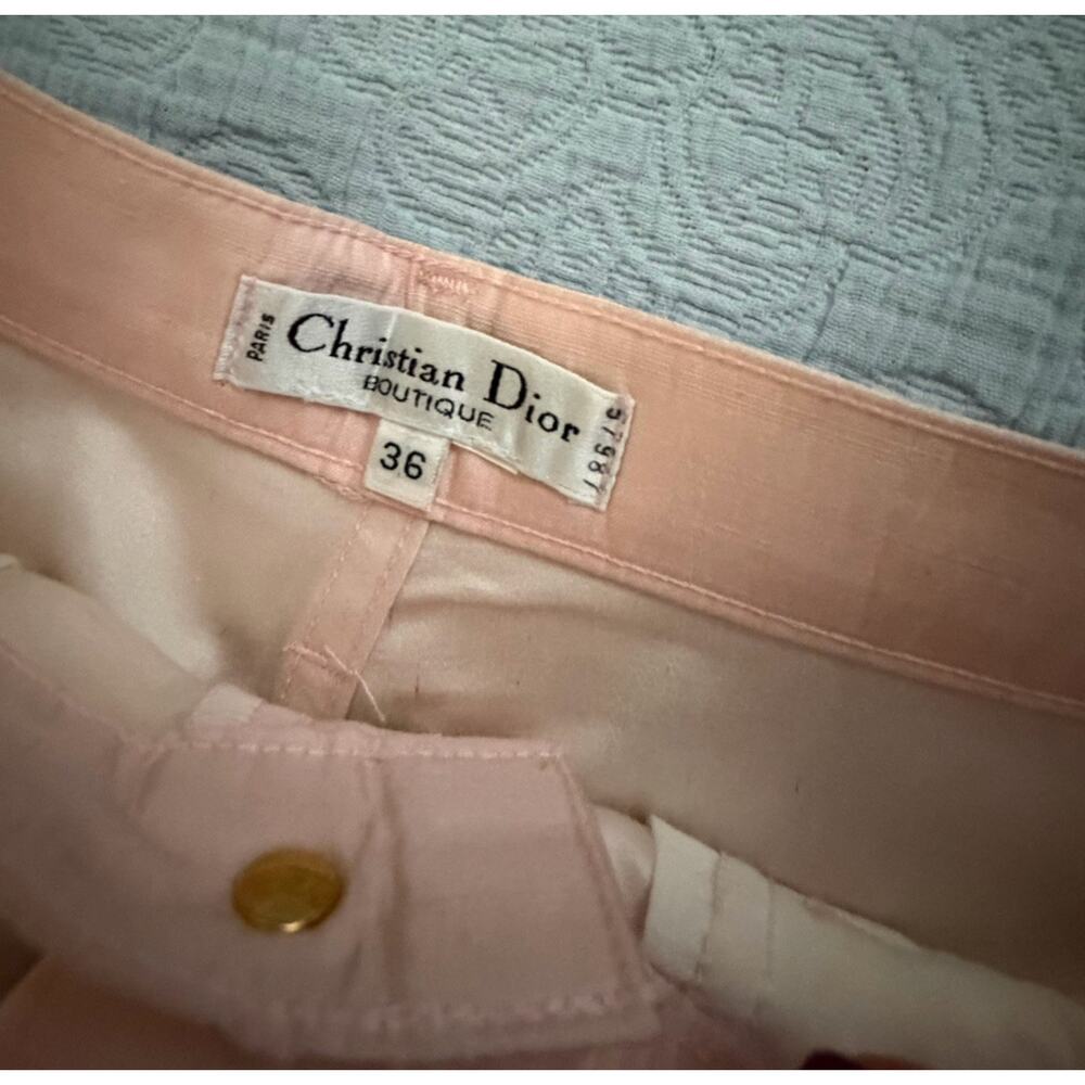 Vintage 90s Christian Dior Baby Pink Silk Tapered Pants High Waist Sz 36 READ - Picture 7 of 7